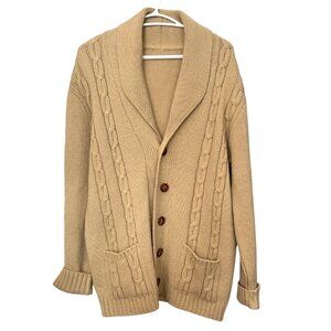 Norma Della Italian Shawl Collar Wool Blend Knit Cardigan Fishermancore Grandpa